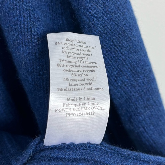 Everlane The Cashmere Oversized Turtleneck Sweater Size Small NWT Bright Navy - Picture 9 of 11